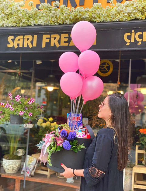 Chocolate Flower Box with Balloons