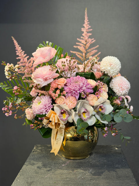 Golden Blush – Gold Vazoda Lüks Pastel Aranjman