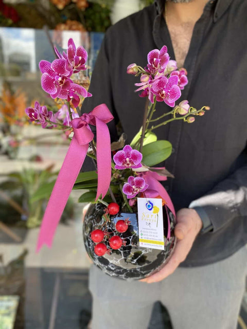 Bagetto Orchid with Stone