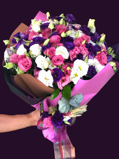 3 colors Lisyantus Bouquet Pink Purple White