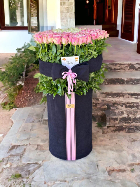 125 roses in Pink White Black Giant Box